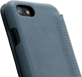 iPhone 7 / 8 / SE (2020): MINIM  leather Bookcase  (Blauw)