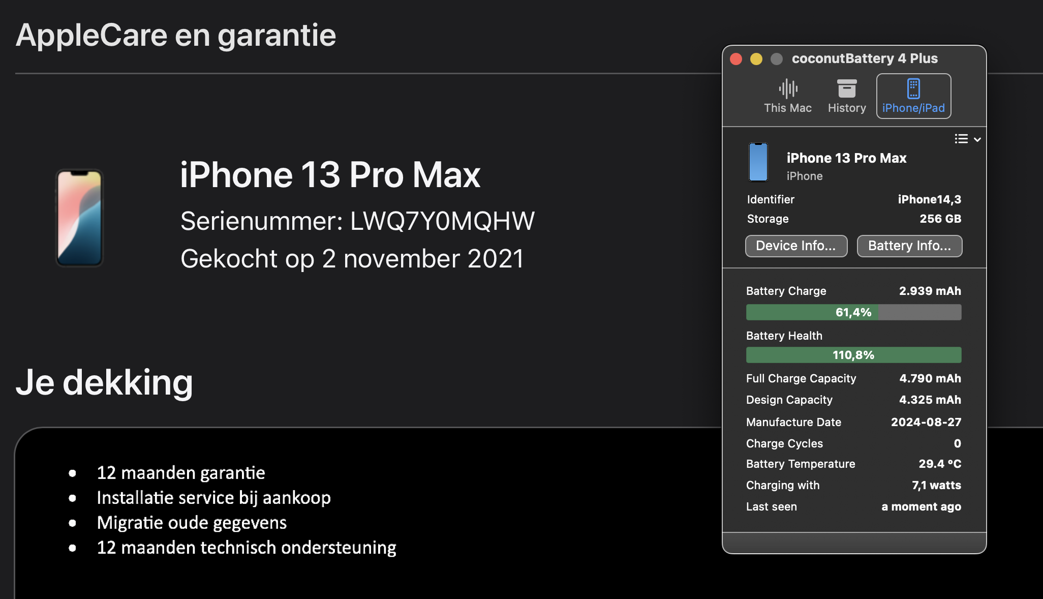 (No.5724) iPhone 13 Pro Max 256GB Graphite **A/B-Grade**