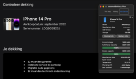 (No.5168) iPhone 14 Pro 128GB Zilver **A-Grade**
