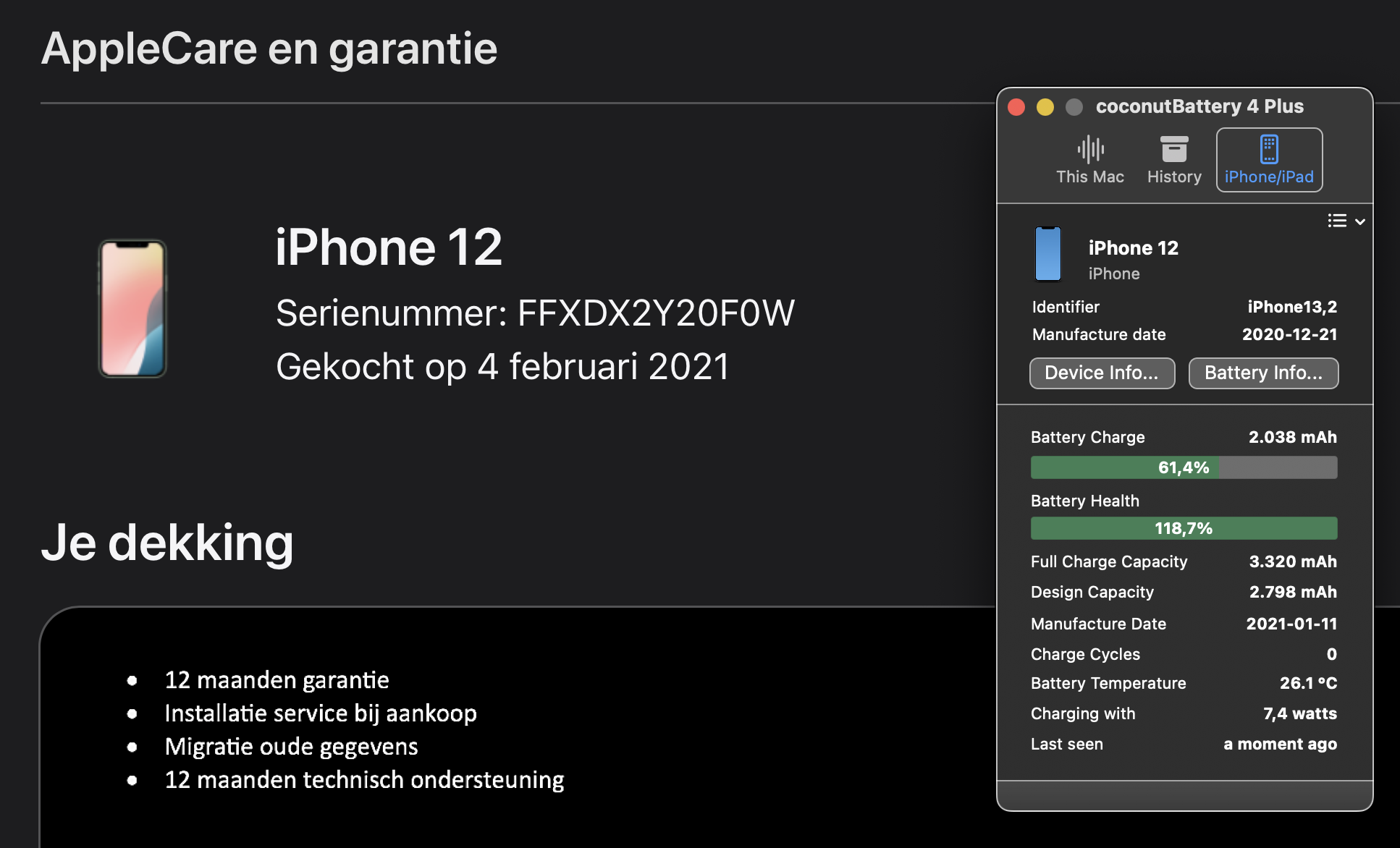 (No.5784) iPhone 12 Groen 64GB **A-Grade**