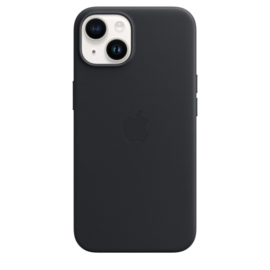 iPhone 14 Plus: leather case (zwart)