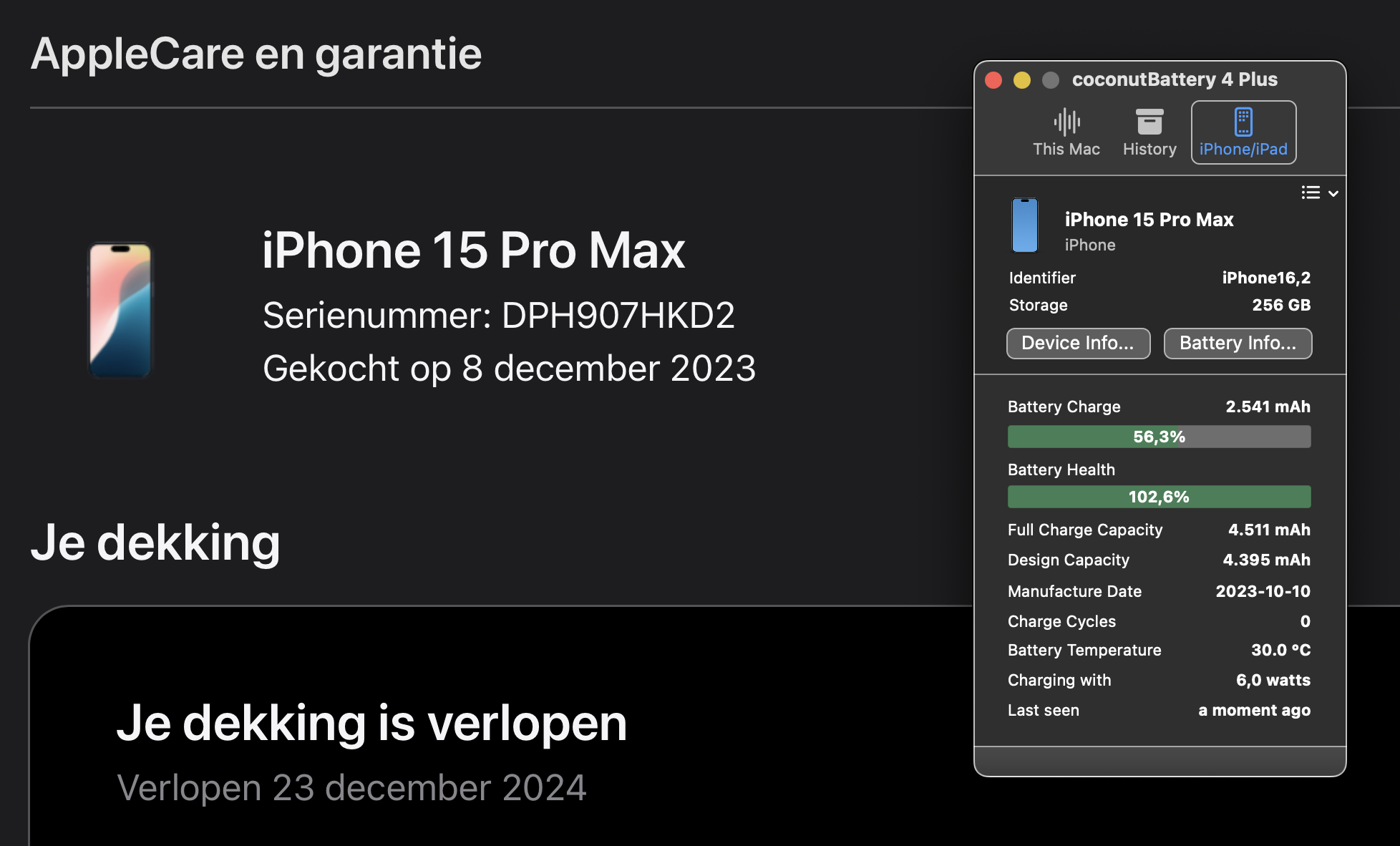 (No.5760) iPhone 15 Pro Max 256GB Blauw Titanium **A/B-Grade**