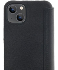 iPhone 13 Mini: MINIM  leather Bookcase  (zwart)