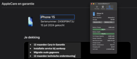(No.6807) iPhone 15 Zwart 128GB  **A/B-Grade**
