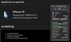 (No.6421) iPhone 15 Blauw 128GB  **A/B-Grade**