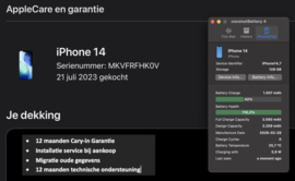 (No.6542) iPhone 14 Zwart 128GB  **A-Grade**