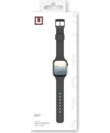 Apple Watch 42/44/45 mm: UAG [U] DOT Band Zwart Silicone