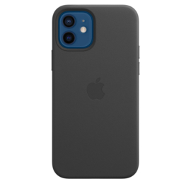 iPhone 12 & 12 Pro: leather case (zwart)