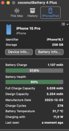 (No.5887) iPhone 15 Pro 256GB Blauw Titanium **A -Grade**