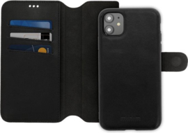 iPhone XR : MINIM 2 in 1 leather Bookcase wallet (Zwart)