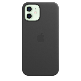 iPhone 12 & 12 Pro: leather case (zwart)