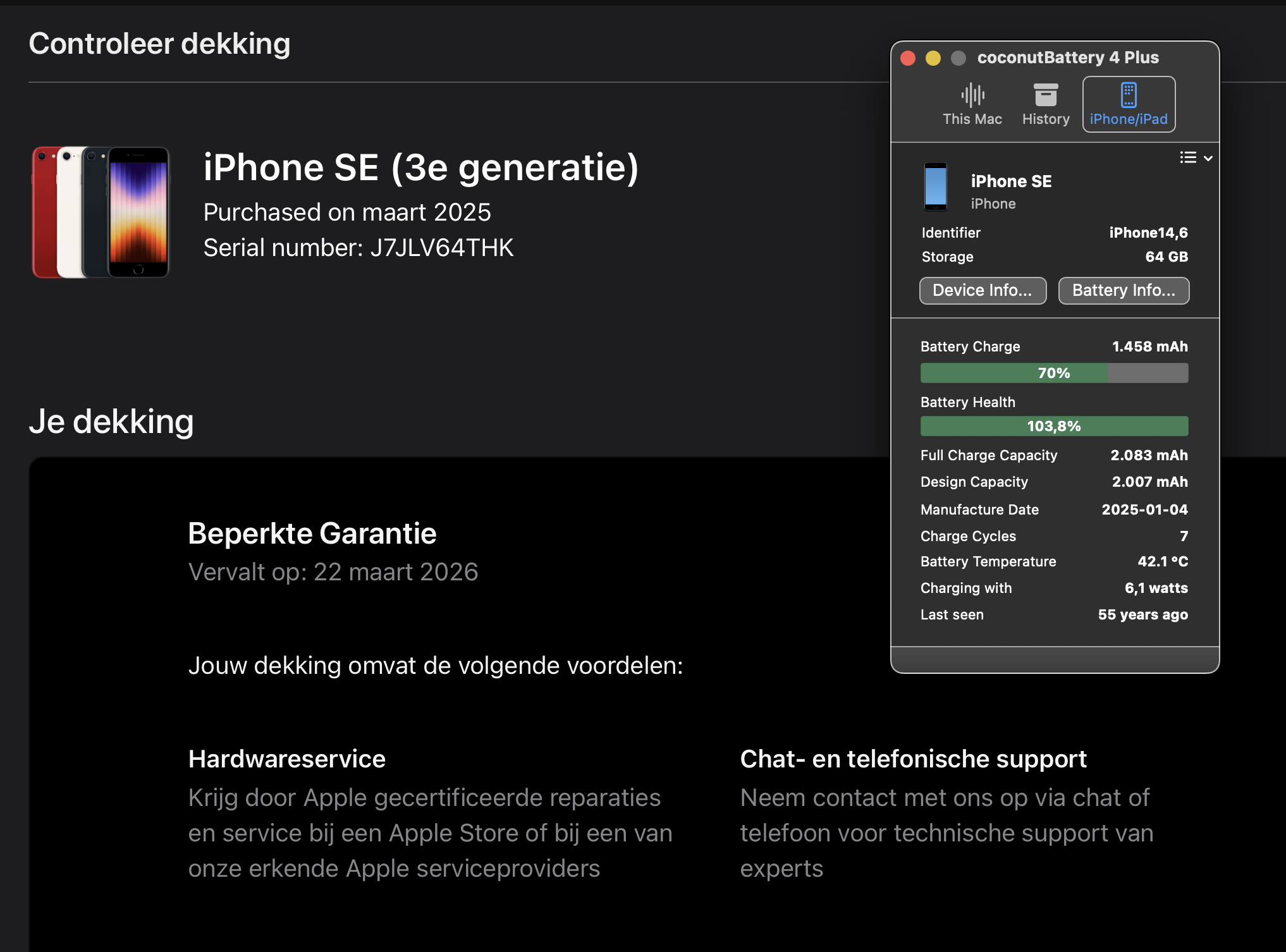 (No.5736) iPhone SE (2022) 64GB ZWART **Nieuw-Open Box**