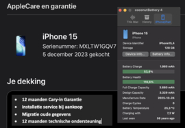 (No.6813) iPhone 15 Zwart 128GB  **A-Grade**