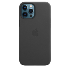 iPhone 12 pro Max: Leather case (black)