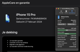 (No.6455) iPhone 15 Pro 128GB Black Titanium **A-Grade**