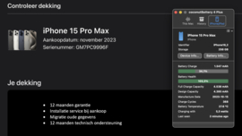 (No.5589) iPhone 15 Pro Max 256GB Blauw Titanium **A-Grade**