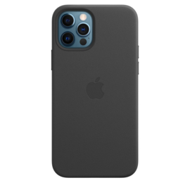 iPhone 12 & 12 Pro: leather case (zwart)