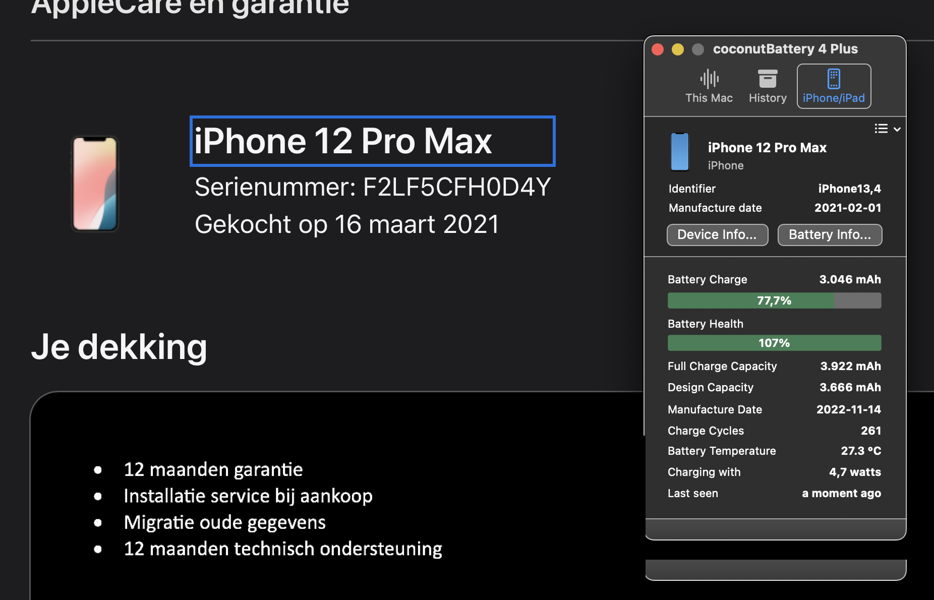 (No.5872) iPhone 12 Pro Max 128GB Graphite **B/C-Grade**