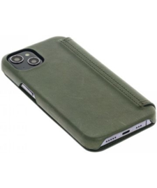 iPhone 13 Mini: MINIM  leather Bookcase  (Groen)