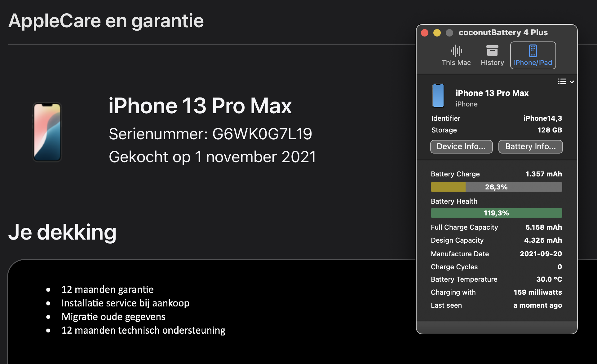 (No.5754) iPhone 13 Pro Max 128GB Graphite **B-Grade**
