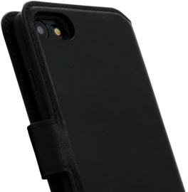 iPhone 7 / 8 / SE 2020 / SE 2022 : MINIM 2 in 1 leather Bookcase wallet (Zwart)