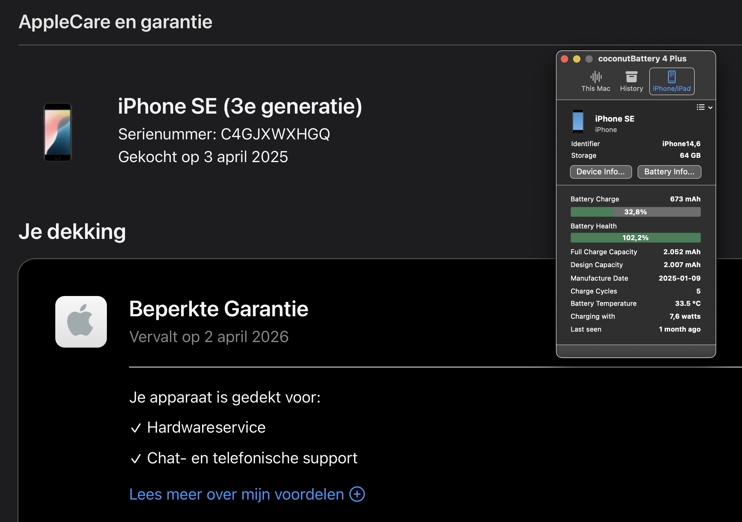 (No.5828) iPhone SE (2022) 64GB ZWART **Nieuw-Open Box**