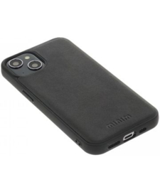 iPhone 14 : MINIM 2 in 1 leather Bookcase wallet (Zwart)