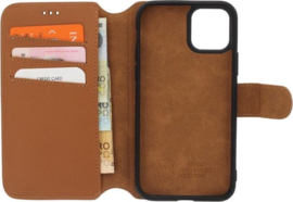 iPhone 12 Pro Max: MINIM 2 in 1 leather Bookcase wallet (Cognac)