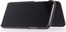 iPhone 12 / 12 Pro: MINIM  leather Bookcase  (Zwart)
