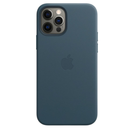 iPhone 12 / 12 Pro: leather case Baltisch blauw