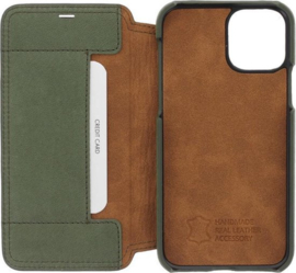 iPhone 11 Pro Max: MINIM  leather Bookcase  (Groen)