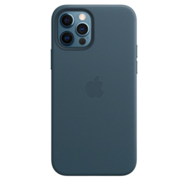 iPhone 12 / 12 Pro: leather case Baltisch blauw