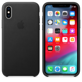 iPhone X / XS: Leather Case (Zwart)