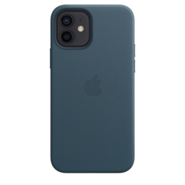 iPhone 12 / 12 Pro: leather case Baltisch blauw