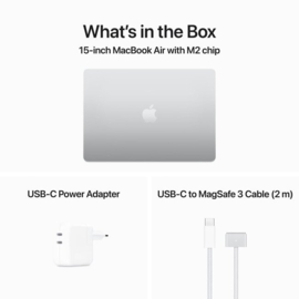 (No.4629) MacBook Air 15-Inch M2, 8c-CPU/10c-GPU/8GB/256B Zilver **open Box**