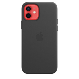 iPhone 12 & 12 Pro: leather case (zwart)