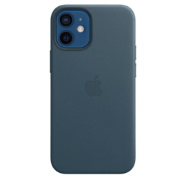 iPhone 12 Mini: Leather case (Baltisch Blauw)