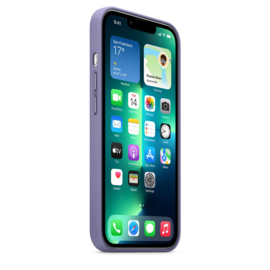 iPhone 13 Pro Max: leather case (Blauw)