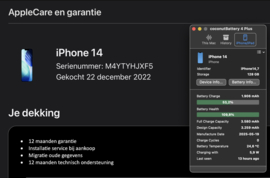 (No.6347) iPhone 14 Zwart 128GB  **A/B-Grade**