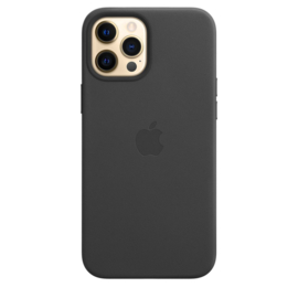 iPhone 12 pro Max: Leather case (black)