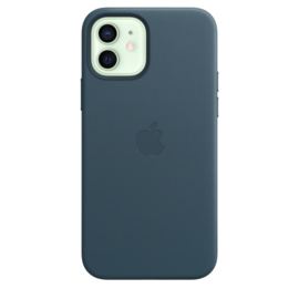 iPhone 12 / 12 Pro: leather case Baltisch blauw