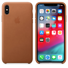 iPhone XS Max: Leather case (Zadelbruin)