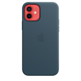 iPhone 12 / 12 Pro: leather case Baltisch blauw