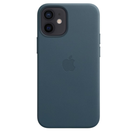 iPhone 12 Mini: Leather case (Baltisch Blauw)