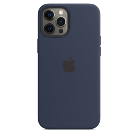 iPhone 12 Pro Max: Liquid Silicone case (Marine Blauw)