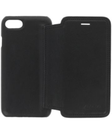 iPhone 7 / 8 / SE (2020): MINIM  leather Bookcase  (Zwart)