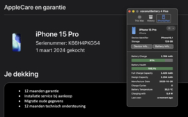 (No.6823) iPhone 15 Pro 128GB Blue Titanium **A-Grade**