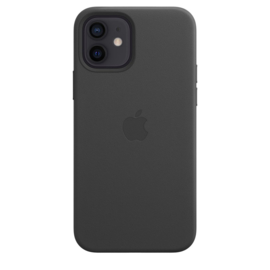 iPhone 12 & 12 Pro: leather case (zwart)