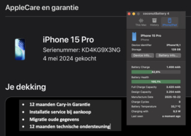 (No.6818) iPhone 15 Pro 128GB Blauw Titanium **A -Grade**
