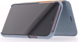iPhone 12 Pro Max: MINIM  leather Bookcase  (Blauw)